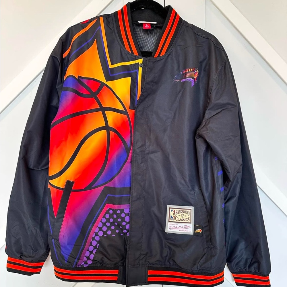 Mitchell & Ness Black and Orange Phoenix Suns Bomber Jacket - Picture 3 of 4